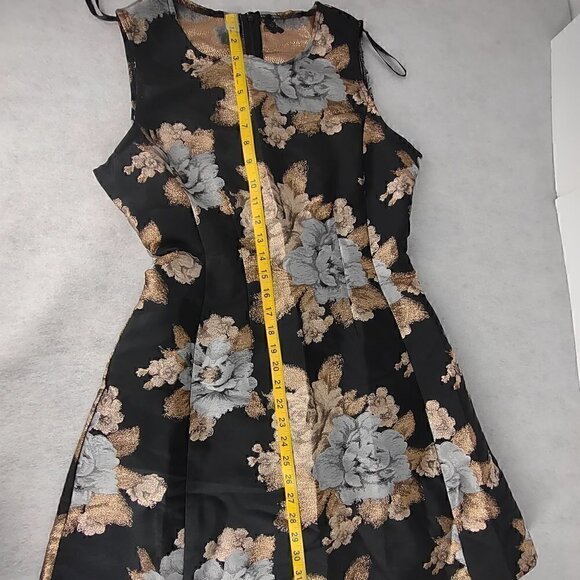 AX Paris Black and Gold Floral Midi Dress - Picture 5 of 10